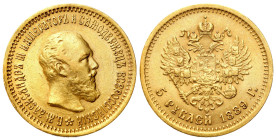 Russia 
RUSSIA / RUSSLAND / РОССИЯ / MOSCOW / PETERSBURG

Russia, Alexander III. 5 Rubles (Rouble) (Rouble) 1889 (АГ), St. Petersburg 
AW: Głowa c...