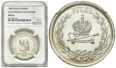 Russia 
RUSSIA / RUSSLAND / РОССИЯ / MOSCOW / PETERSBURG

Russia, Alexander III. Rubles (Rouble) (Rouble) 1883 coronation, St. Petersburg NGC MS63 ...