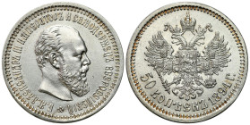 Russia 
RUSSIA / RUSSLAND / РОССИЯ / MOSCOW / PETERSBURG

Russia. Alexander III. 50 Kopek (kopeck) 1894 АГ, St. Petersburg 
AW: Głowa cara w prawo...
