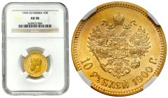 Russia 
RUSSIA / RUSSLAND / РОССИЯ / MOSCOW / PETERSBURG

Russia, Nicholas II. 10 Ruble (Rouble) 1900 ФЗ, St. Petersburg NGC AU58 
AW: Głowa cara ...