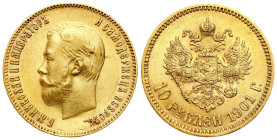 Russia 
RUSSIA / RUSSLAND / РОССИЯ / MOSCOW / PETERSBURG

Russia, Nicholas II. 10 Ruble (Rouble) 1901 (ФЗ), St. Petersburg 
AW: Głowa cara w lewo,...