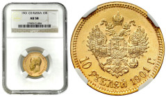 Russia 
RUSSIA / RUSSLAND / РОССИЯ / MOSCOW / PETERSBURG

Russia. Nicholas II. 10 Ruble (Rouble) 1901 ФЗ, St. Petersburg NGC AU58 
AW: Głowa cara ...