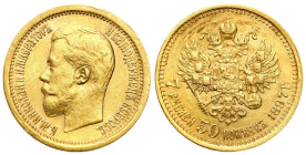 Russia 
RUSSIA / RUSSLAND / РОССИЯ / MOSCOW / PETERSBURG

Russia. Nicholas II. 7 1/2 rubles (7.5 Rubles) 1897 AГ, St. Petersburg 
AW: Głowa cara w...