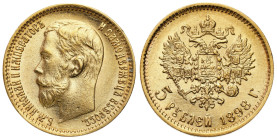 Russia 
RUSSIA / RUSSLAND / РОССИЯ / MOSCOW / PETERSBURG

Russia Nicholas II 5 Rubles (Rouble) (Rouble) 1898 АГ, St. Petersburg - BEAUTIFUL 
AW: G...