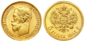 Russia 
RUSSIA / RUSSLAND / РОССИЯ / MOSCOW / PETERSBURG

Russia. Nicholas II. 5 Rubles (Rouble) (Rouble) 1901 ФЗ, St. Petersburg 
AW: Głowa cara ...