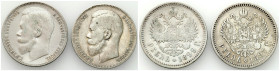 Russia 
RUSSIA / RUSSLAND / РОССИЯ / MOSCOW / PETERSBURG

Russia. Nicholas II. Ruble (Rouble) 1897 and 1899 St. Petersburg, set of 2 
AW: Głowa ca...