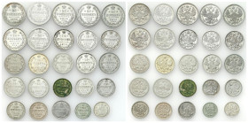 Russia 
RUSSIA / RUSSLAND / РОССИЯ / MOSCOW / PETERSBURG

Russia. 5-20 Kopek (kopeck) 1901-1915, set of 25 

Obiegowe stany zachowania, patyna.
...