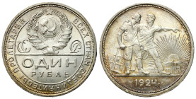Russia 
RUSSIA / RUSSLAND / РОССИЯ / MOSCOW / PETERSBURG

Russia, USSR. Ruble (Rouble) 1924 ПЛ, Leningrad - BEAUTIFUL 

Moneta z pięknym lustrem ...