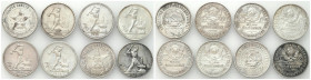 Russia 
RUSSIA / RUSSLAND / РОССИЯ / MOSCOW / PETERSBURG

Russia. 50 Kopek (kopeck) (poltinnik) 1921-1927, set of 8 pieces 

Obiegowe stany zacho...