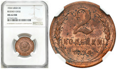 Russia 
RUSSIA / RUSSLAND / РОССИЯ / MOSCOW / PETERSBURG

Russia, USSR. 2 Kopek (kopeck) 1924, St. Petersburg NGC MS62 RB - EXCELLENT 

Piękna mo...