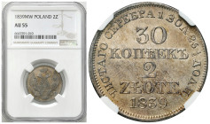 Poland XIX century / Russia 
POLSKA / POLAND / POLEN / RUSSIA / RUSSLAND / РОССИЯ

Poland 19th c./Russia. Nicholas I. 30 Kopek (kopeck) = 2 zloty 1...