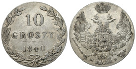 Poland XIX century / Russia 
POLSKA / POLAND / POLEN / RUSSIA / RUSSLAND / РОССИЯ

Poland 19th century / Russia. 10 groszy 1840 MW, Warsaw 

Resz...