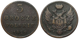 Poland XIX century / Russia 
POLSKA / POLAND / POLEN / RUSSIA / RUSSLAND / РОССИЯ

Poland 19th century / Russia. 3 grosze 1829 FH, Warsaw 

Rzads...