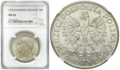 Second Polish Republic Circulation coins
POLSKA / POLAND / POLEN / POLOGNE / POLSKO

II RP. 10 zlotych 1932 głowa kobiety (bez znaku mennicy) NGC M...