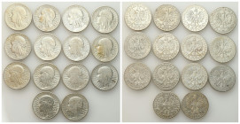 Second Polish Republic Circulation coins
POLSKA / POLAND / POLEN / POLOGNE / POLSKO

II RP - 10 zlotych 1932 - 1933 głowa kobiety - group of 14 pie...