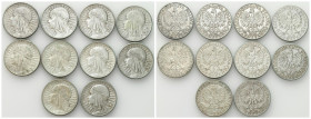 Second Polish Republic Circulation coins
POLSKA / POLAND / POLEN / POLOGNE / POLSKO

II RP. 10 zlotych 1932-1933 Głowa Kobiety, group of 10 pieces ...