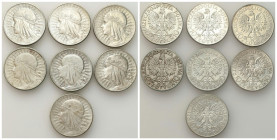 Second Polish Republic Circulation coins
POLSKA / POLAND / POLEN / POLOGNE / POLSKO

II RP. 10 zlotych 1932-1933 Głowa Kobiety, group of 7 pieces ...