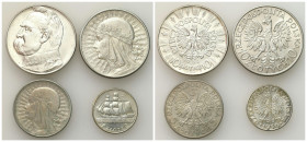Second Polish Republic Circulation coins
POLSKA / POLAND / POLEN / POLOGNE / POLSKO

II RP. 2-10 zlotych 1932-1936, Głowa Kobiety, Piłsudski, Żaglo...