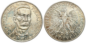 Second Polish Republic Circulation coins
POLSKA / POLAND / POLEN / POLOGNE / POLSKO

II RP. 10 zlotych 1933 Traugutt 

Przetarcie w polu, patyna....