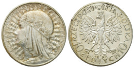 Second Polish Republic Circulation coins
POLSKA / POLAND / POLEN / POLOGNE / POLSKO

II RP. 10 zlotych 1933 głowa kobiety 

Obiegowy stan.

Det...