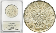 Second Polish Republic Circulation coins
POLSKA / POLAND / POLEN / POLOGNE / POLSKO

II RP. 10 zlotych 1935 Piłsudski GCN MS61 

Moneta w slabie ...