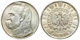 Second Polish Republic Circulation coins
POLSKA / POLAND / POLEN / POLOGNE / POLSKO

II RP. 10 zlotych 1936 Piłsudski 

Resztki połysku.

Detai...