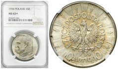 Second Polish Republic Circulation coins
POLSKA / POLAND / POLEN / POLOGNE / POLSKO

II RP. 10 zlotych 1936 Piłsudski NGC MS62+ BEAUTIFUL 

Monet...
