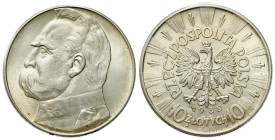 Second Polish Republic Circulation coins
POLSKA / POLAND / POLEN / POLOGNE / POLSKO

II RP. 10 zlotych 1938 Piłsudski - RARE YEAR 

Rzadszy roczn...