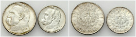 Second Polish Republic Circulation coins
POLSKA / POLAND / POLEN / POLOGNE / POLSKO

II RP. 5 i 10 zlotych 1938 Piłsudski – RARE YEAR 

Rzadszy r...