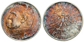 Second Polish Republic Circulation coins
POLSKA / POLAND / POLEN / POLOGNE / POLSKO

II RP. 10 zlotych 1939 Piłsudski 

Kolorowa patyna.

Detai...