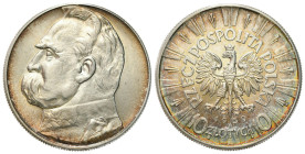 Second Polish Republic Circulation coins
POLSKA / POLAND / POLEN / POLOGNE / POLSKO

II RP. 10 zlotych 1939 Piłsudski 

Lekko czyszczone tło.Kolo...