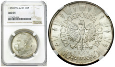 Second Polish Republic Circulation coins
POLSKA / POLAND / POLEN / POLOGNE / POLSKO

II RP. 10 zlotych 1939 Piłsudski NGC MS64 - AMAZING 

Wspani...