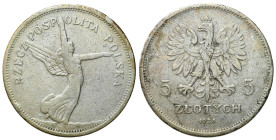 Second Polish Republic Circulation coins
POLSKA / POLAND / POLEN / POLOGNE / POLSKO

II RP. 5 zlotych 1928 Nike (ze znakiem mennicy) 

Moneta ze ...
