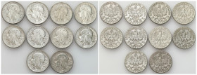 Second Polish Republic Circulation coins
POLSKA / POLAND / POLEN / POLOGNE / POLSKO

II RP. 5 zlotych 1933 Głowa Kobiety, group of 10 pieces 

Mo...
