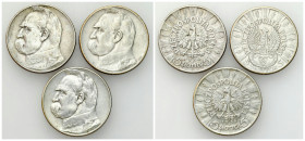 Second Polish Republic Circulation coins
POLSKA / POLAND / POLEN / POLOGNE / POLSKO

II RP. 5 zlotych 1934 Piłsudski-Strzelecki i Piłsudski, group ...