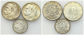 Second Polish Republic Circulation coins
POLSKA / POLAND / POLEN / POLOGNE / POLSKO

II RP. 2 do 5 zlotych 1934, group of 3 monet 
Details: 26,23 ...