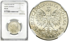 Second Polish Republic Circulation coins
POLSKA / POLAND / POLEN / POLOGNE / POLSKO

II RP. 5 zlotych 1934 głowa kobiety NGC MS60 - BARDZO ŁADNE 
...