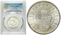 Second Polish Republic Circulation coins
POLSKA / POLAND / POLEN / POLOGNE / POLSKO

II RP. 5 zlotych 1934, Piłsudski - Strzelecki PCGS MS62 - RARE...