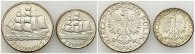 Second Polish Republic Circulation coins
POLSKA / POLAND / POLEN / POLOGNE / POLSKO

II RP. 2 i 5 zlotych 1936 żaglowiec, group of 2 monet 

Przy...