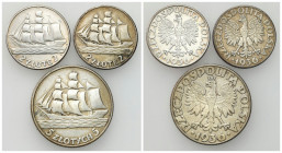 Second Polish Republic Circulation coins
POLSKA / POLAND / POLEN / POLOGNE / POLSKO

II RP. 2 i 5 zlotych 1936 żaglowiec, group of 3 monet 

Obie...