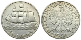 Second Polish Republic Circulation coins
POLSKA / POLAND / POLEN / POLOGNE / POLSKO

II RP. 5 zlotych 1936 Żaglowiec 

Resztki połysku menniczego...