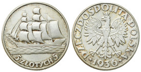 Second Polish Republic Circulation coins
POLSKA / POLAND / POLEN / POLOGNE / POLSKO

II RP. 5 zlotych 1936 Żaglowiec 

Resztki połysku menniczego...