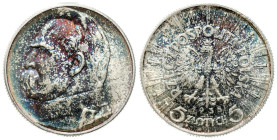 Second Polish Republic Circulation coins
POLSKA / POLAND / POLEN / POLOGNE / POLSKO

II RP. 5 zlotych 1938 Piłsudski - RARE YEAR 

Ładny egzempla...