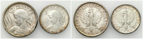 Second Polish Republic Circulation coins
POLSKA / POLAND / POLEN / POLOGNE / POLSKO

II RP. 1 i 2 zlote 1924, Paryż, group of 2 monet 

Dwuzłotów...