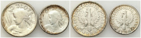 Second Polish Republic Circulation coins
POLSKA / POLAND / POLEN / POLOGNE / POLSKO

II RP. 1-2 zlote 1924 Paryż, group of 2 pieces 

Obiegowe st...