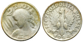 Second Polish Republic Circulation coins
POLSKA / POLAND / POLEN / POLOGNE / POLSKO

II RP. 2 zlote 1924 literka H, Birmingham - NAJRZADSZA 

Jed...