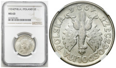 Second Polish Republic Circulation coins
POLSKA / POLAND / POLEN / POLOGNE / POLSKO

II RP. 2 zlote 1924 Filadelfia, NGC MS63 - ODWROTKA - BEAUTIFU...