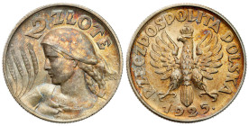Second Polish Republic Circulation coins
POLSKA / POLAND / POLEN / POLOGNE / POLSKO

II RP. 2 zlote 1925, Londyn, kropka po dacie - BARDZO ŁADNE 
...