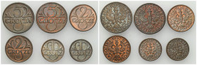 Second Polish Republic Circulation coins
POLSKA / POLAND / POLEN / POLOGNE / POLSKO

II RP. 1-5 groszy 1937-1938, group of 6 pieces 

Monety w st...