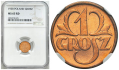 Second Polish Republic Circulation coins
POLSKA / POLAND / POLEN / POLOGNE / POLSKO

II RP. 1 grosz 1938 NGC MS65 RD - AMAZING 

Wyśmienity egzem...